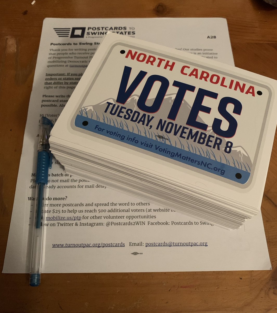 MsKellySweat's tweet photo. How to be productive with anxiety: write #PostcardsToSwingStates. Over the last month, wrote all 200 of these. #Vote #PostcardsToVoters https://t.co/NhJdR0AVh3