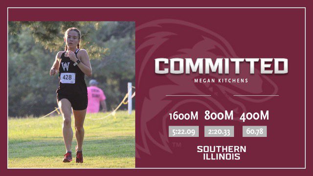 MKitchens_XCTF's tweet photo. So excited to announce my verbal commitment to run cross country and track on the D1 level for Southern Illinois University! So thankful for everyone who has supported me this far! Go dawgs! @TrackSwhs @SWSpartanAthl @SIU_TrackXC https://t.co/AjgfDZ2iNg