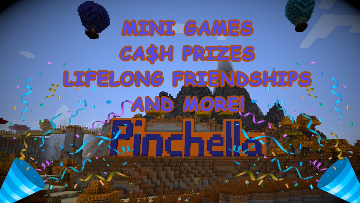 Friends and Foes! Pinchella is happening in less than 1hr! Join us on our Java Minecraft server at 8:00pm! 135.148.39.151:25566 #minecraft #giveaway #free