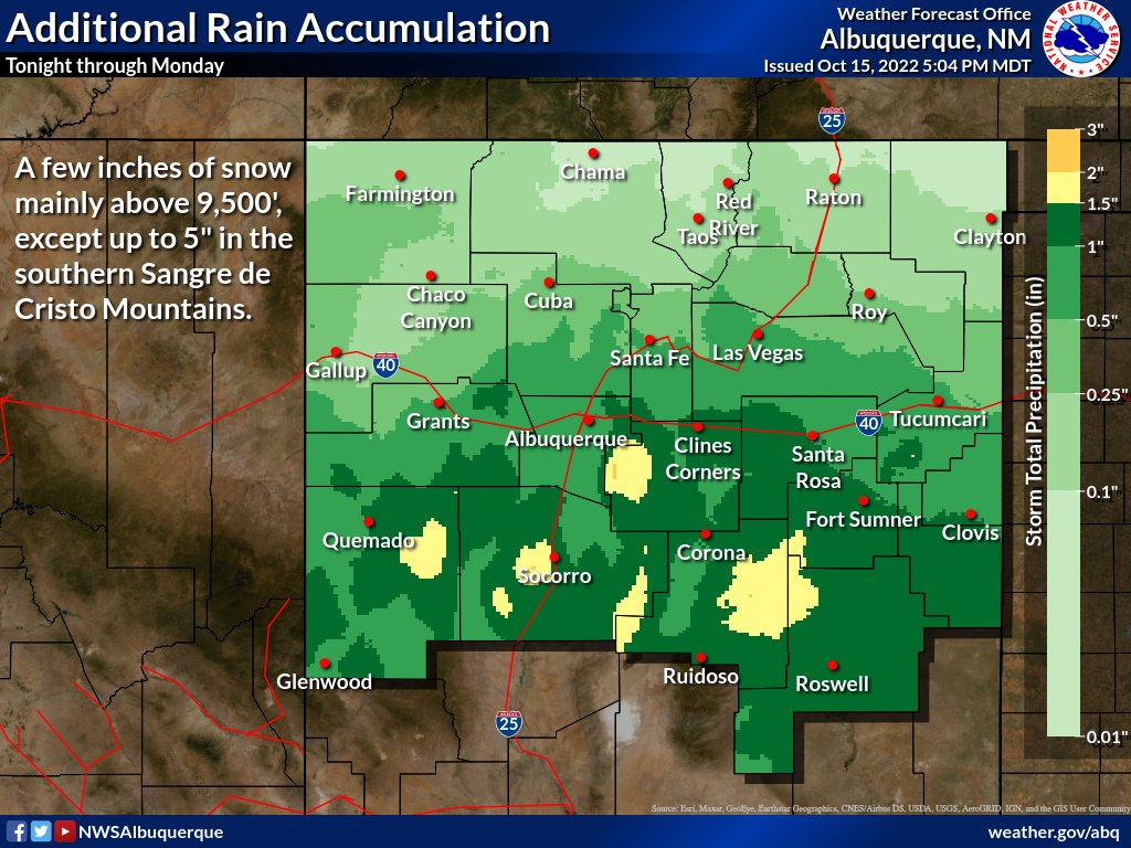 NWS Albuquerque on Twitter "Wet weather tonight thru Monday as a storm