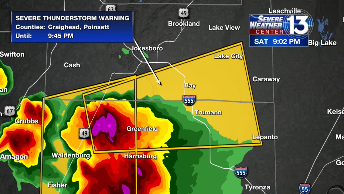 elisabethdamore's tweet photo. Severe Thunderstorm Warning now in effect for Poinsett, Craighead County until Oct 15 9:45PM. Seek shelter inside and away from windows! Track the storms here https://t.co/EyTJdX1A7H https://t.co/J4qEXWBzyP