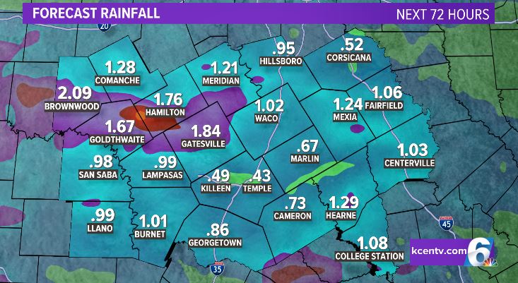 6NewsCTX's tweet photo. Here is the latest update regarding the rain from the front. It should move in around noon tomorrow for the northern regions. Places can expect a few tenths of an inch to over an inch in total. Severe weather chances are low, but thunderstorms will be plentiful. #kcentv #ctxwx https://t.co/gfKt2Jro5R