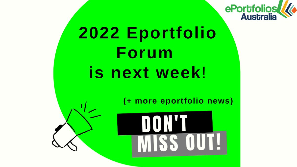 eportfoliosaust's tweet photo. Don’t miss out: 2022 Eportfolio Forum (Dual delivery) is next week!! (+ more eportfolio news) #eportforum #eportfolio #eportfoliopractice #lifeandlearning https://t.co/3xO8nBLJN2 https://t.co/fPGaMn6Z10