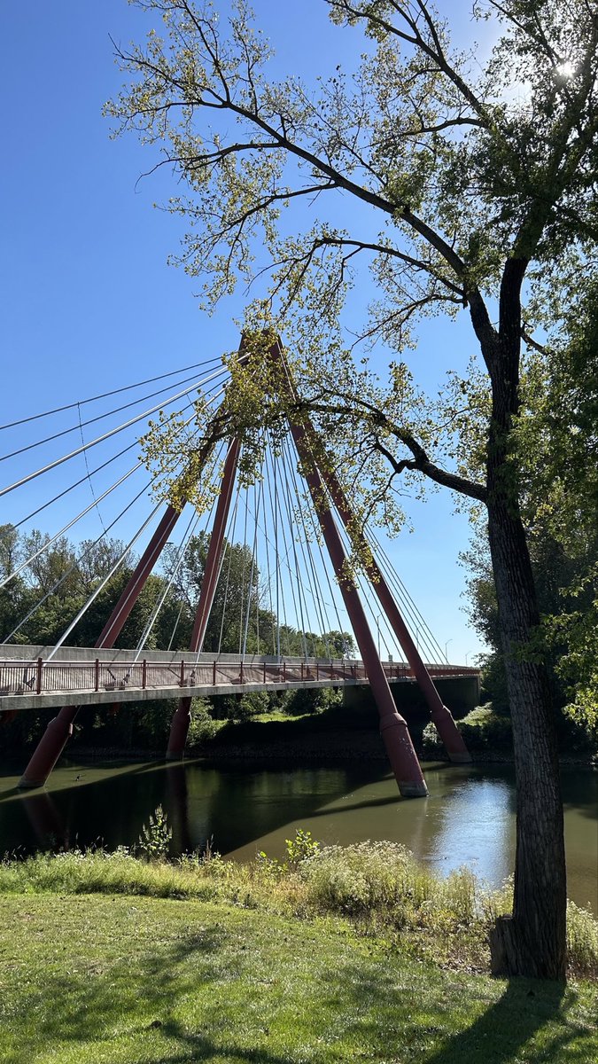 janetcotner's tweet photo. (Newest) Favorite bridge: Robert N. Stewart Bridge (1999) in Columbus, Indiana, photographed in Sep ‘22 on the occasion of our anniversary weekend getaway ♥️ 
#NerdfArters https://t.co/GoqkpPl7HU