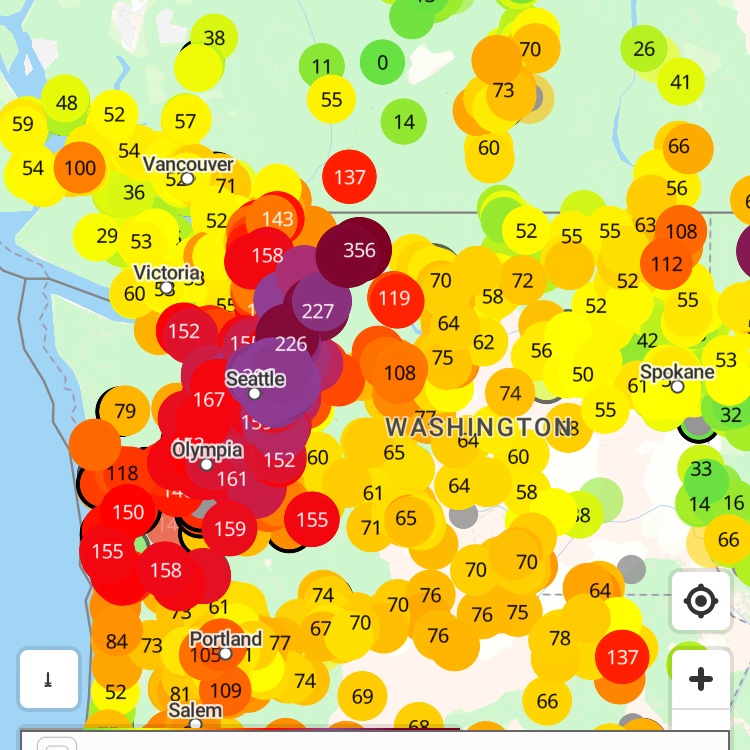 reminder that climate change is a class issue. Over 11,000 houseless in Seattle Communities are breathing in this air without shelter, Communities working outside in this smoke. We can’t talk about climate without talking disproportionate impacts, we all deserve clean air.