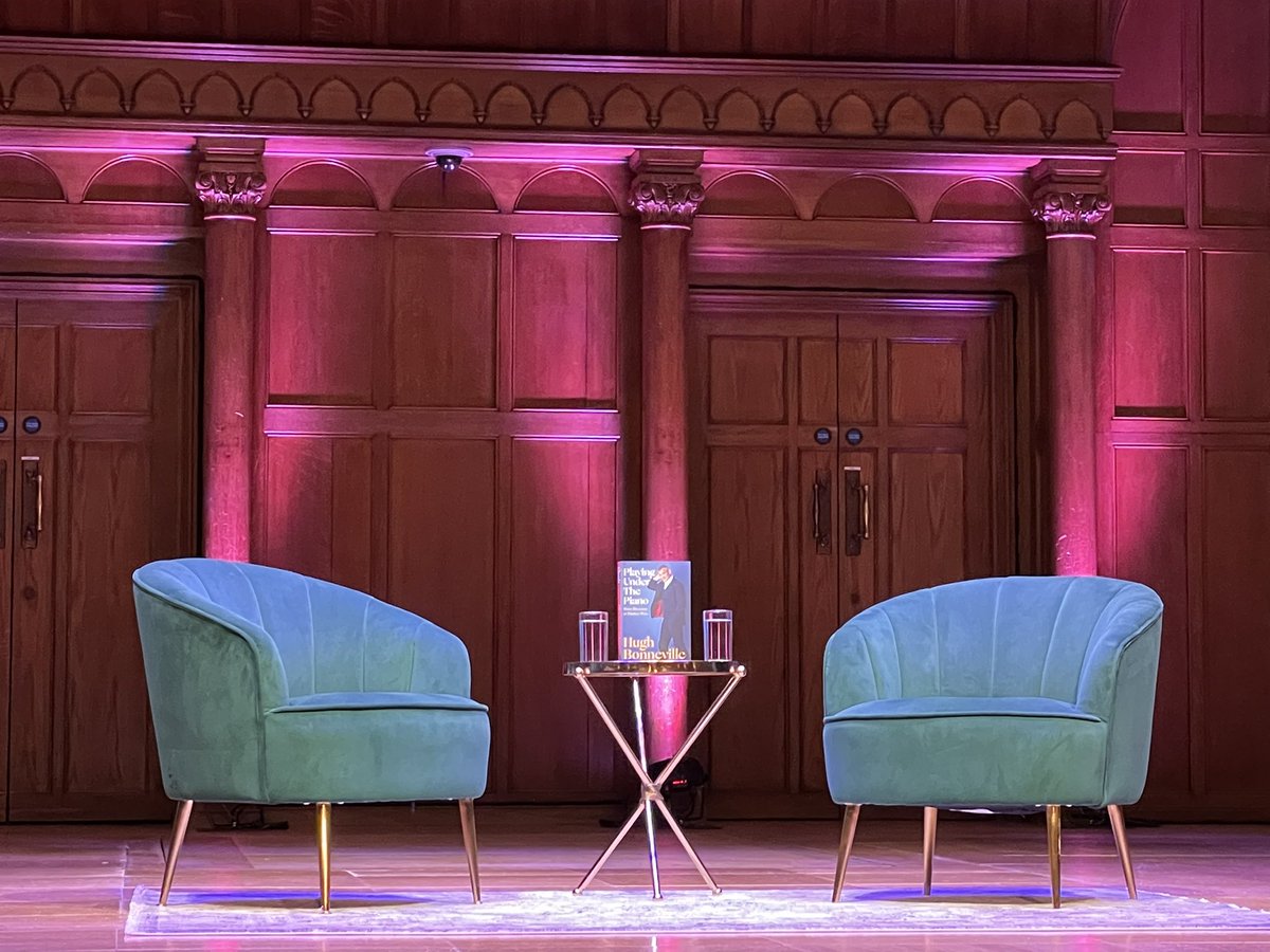 suzeha's tweet photo. Fabulous evening listening to @hughbon at @cadoganhall - been looking forward to this for months and he didn’t disappoint. Due to a slight ordering mix-up (ok, ok, my mistake) I now have three copies of #playingunderthepiano to read - it’d better be good! 🤦🏼‍♀️😂 https://t.co/cK13B5AaDF