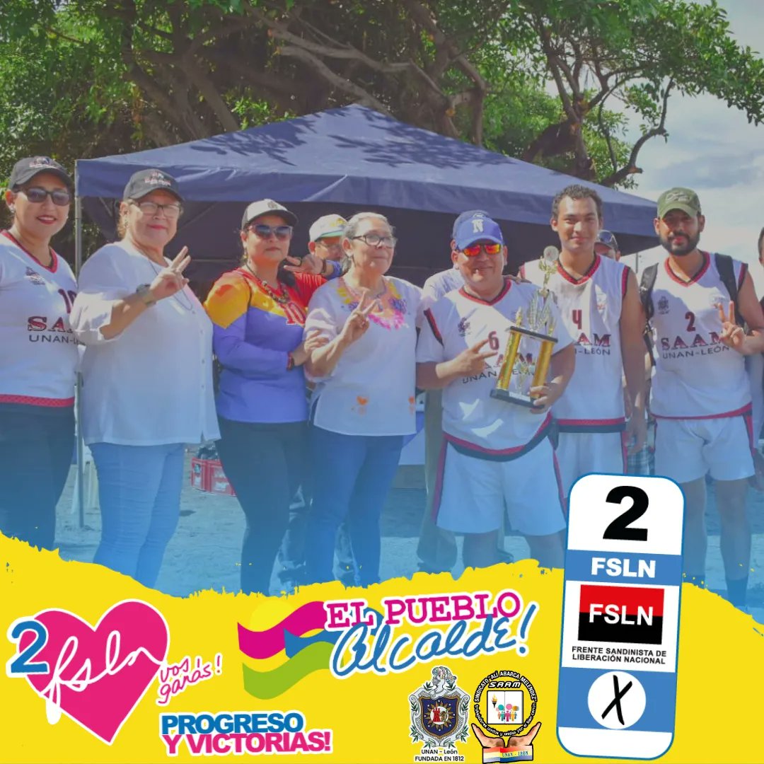 #2022PuebloVictorioso El día de hoy el Sindicato Alí Abarca Meléndez SAAM UNAN-LEÓN PRESENTE en los VI Juegos de Playa Organizados por FESITUN @FesitunNic en saludo al Día de la Resistencia Indigena, Negra y Popular y de nuestra Fiesta electoral este 06 de Noviembre 🇳🇮🔴⚫✌🏽