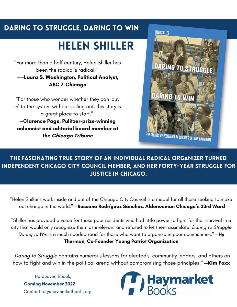Dis/Placements: A People’s History of Uptown (@dis_placements) on Twitter photo Crucial reading - Daring to Struggle, Daring to Win by former 46th ward alderwoman Helen Shiller <a href="/shillerista/">Helen Shiller</a> <a href="/haymarketbooks/">Haymarket Books</a>. Chronicling 5 decades of resistance against the Daley machine, it documents the life of a fierce leader & the radical social movements that sustained her Crucial reading - Daring to Struggle, Daring to Win by former 46th ward alderwoman Helen Shiller <a href="/shillerista/">Helen Shiller</a> <a href="/haymarketbooks/">Haymarket Books</a>. Chronicling 5 decades of resistance against the Daley machine, it documents the life of a fierce leader & the radical social movements that sustained her