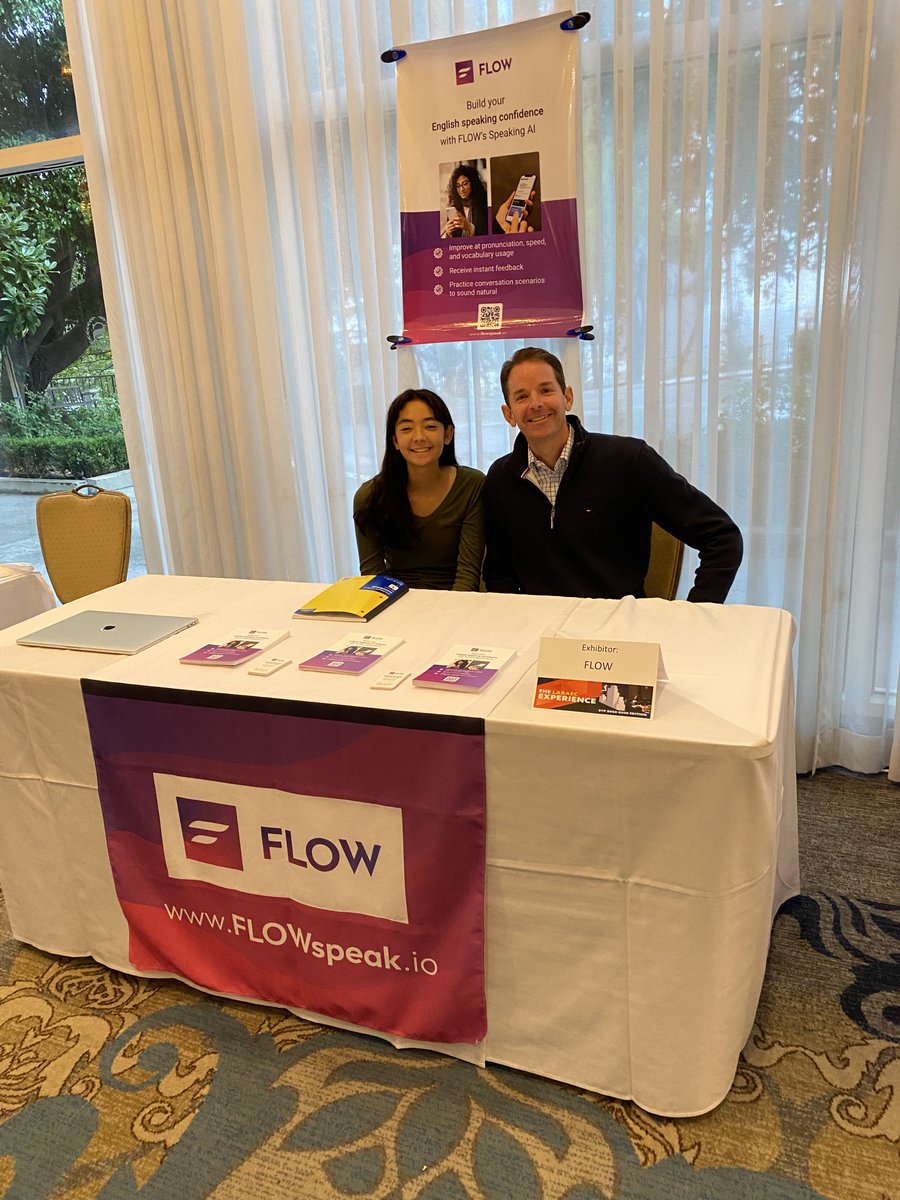 FLOWspeaking's tweet photo. FLOW at the LARAEC Conference. 

Wonderful to connect with the passionate ESL teachers at the Los Angeles Regional Adult Education Consortium. The interest in FLOW for their students was outstanding. 

#FLOW #LARAEC #AdultESL #AdultEd #SpeakingConfidence https://t.co/LvzPhuk9Ux