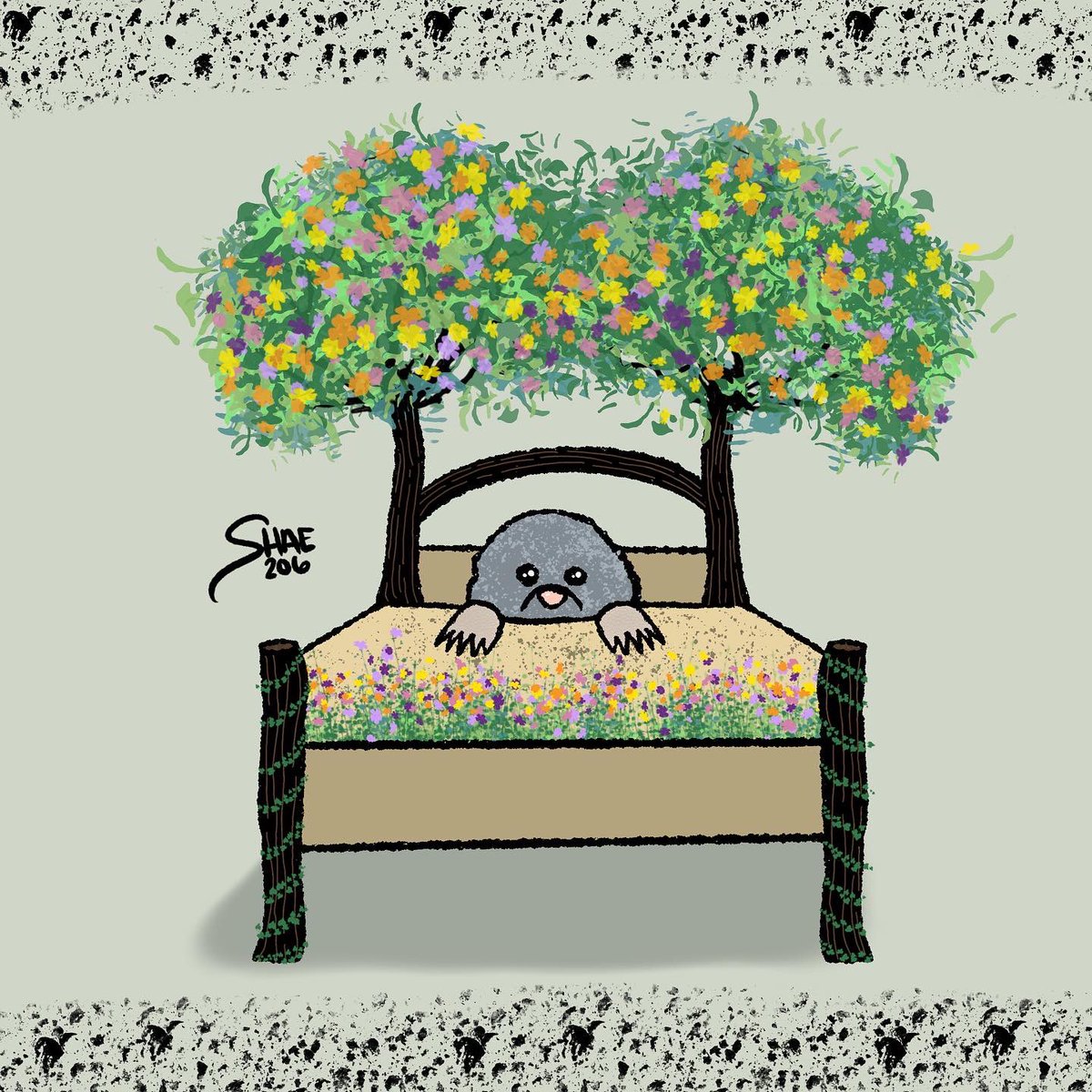 Mole + Bed

#inktober #inktoberprompts #woodland #woodlandcreatures #digitalart #digitalillustration #adorableart #comfyart #alexsandrasillos #manuscriptpenco #vivivacolors #cozy #cutedrawings #mole ##moleinbed #lazyday #bed #relaxinginbed #cozybedroom