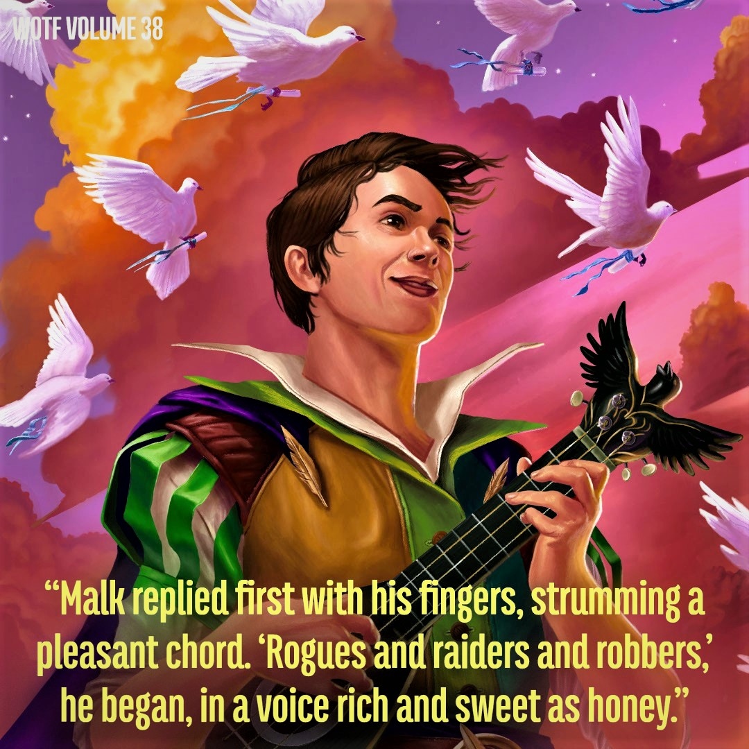 WotFContest's tweet photo. Lilt of a Lark by Michael Panter and art by Brett Stump, on page 169 of "L. Ron Hubbard Presents Writers of the Future Volume 38." 

Some of the biggest names in SF&amp;F selected these.

https://t.co/aCBcc8afwz

#writersofthefuture #NewRelease #shortstory #WOTF https://t.co/8iL9jZnVn9