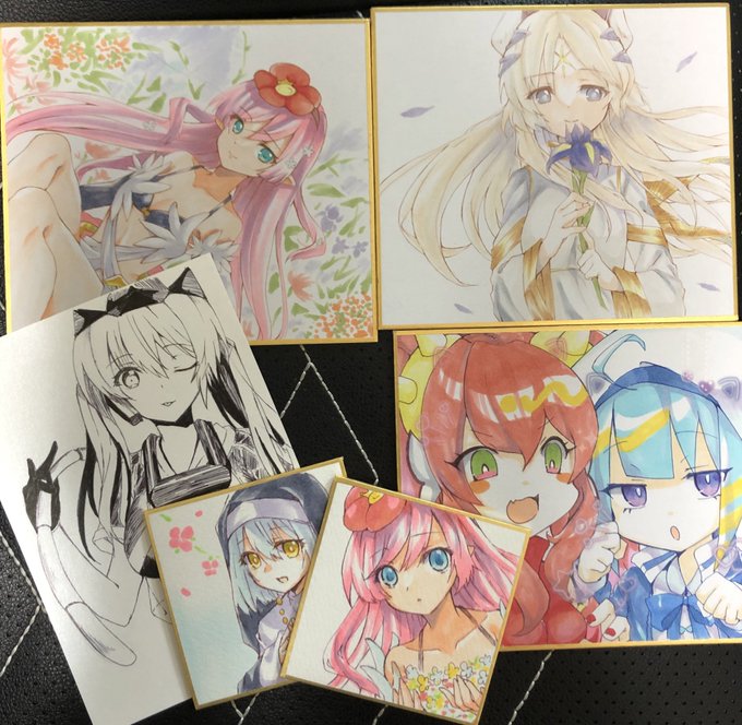 持っていく色紙です!
ポスカ、豆色紙 500円
小色紙 1000円
会場でも描けたら追加するかもです〜
#OCGオンリー 