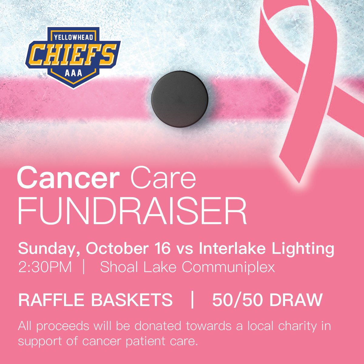 🎗Come on down to our Cancer Care Home Game Fundraiser! We have beautiful raffle prizes. All proceeds donated to a local Cancer Care charity. 
🆚 @boltsu18aaaf 
⌚️ 2:30
📍Shoal Lake