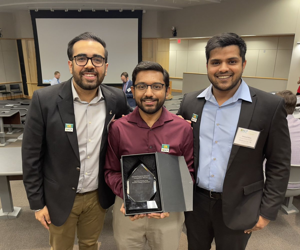 Congratulations to our Doctor’s Dilemma winning team from OKC campus! Jiteshwar Pannu, Bhushan Shrikhande, Jehanzeb Khan…see you in San Diego boys!