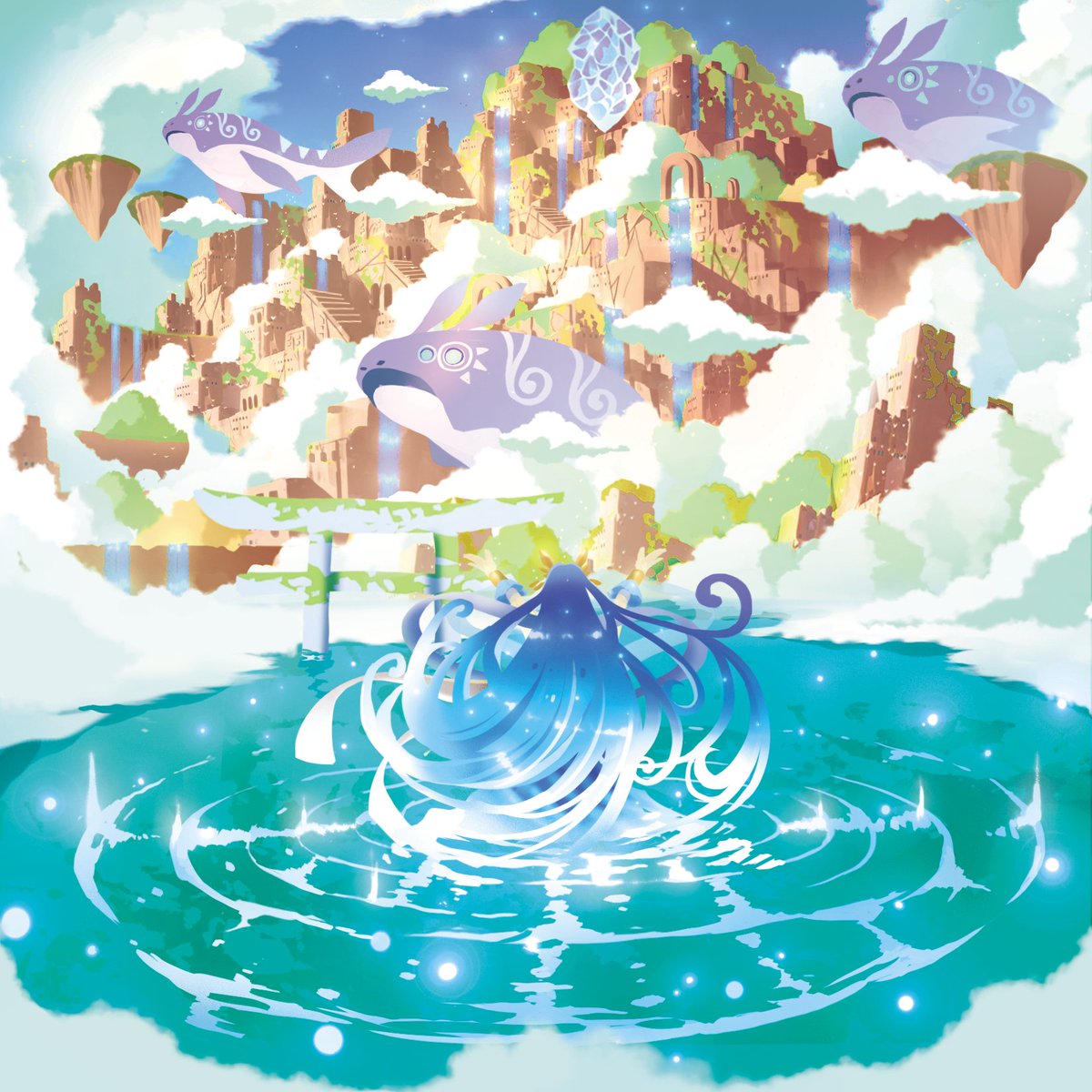 water no humans sky cloud fantasy scenery outdoors  illustration images