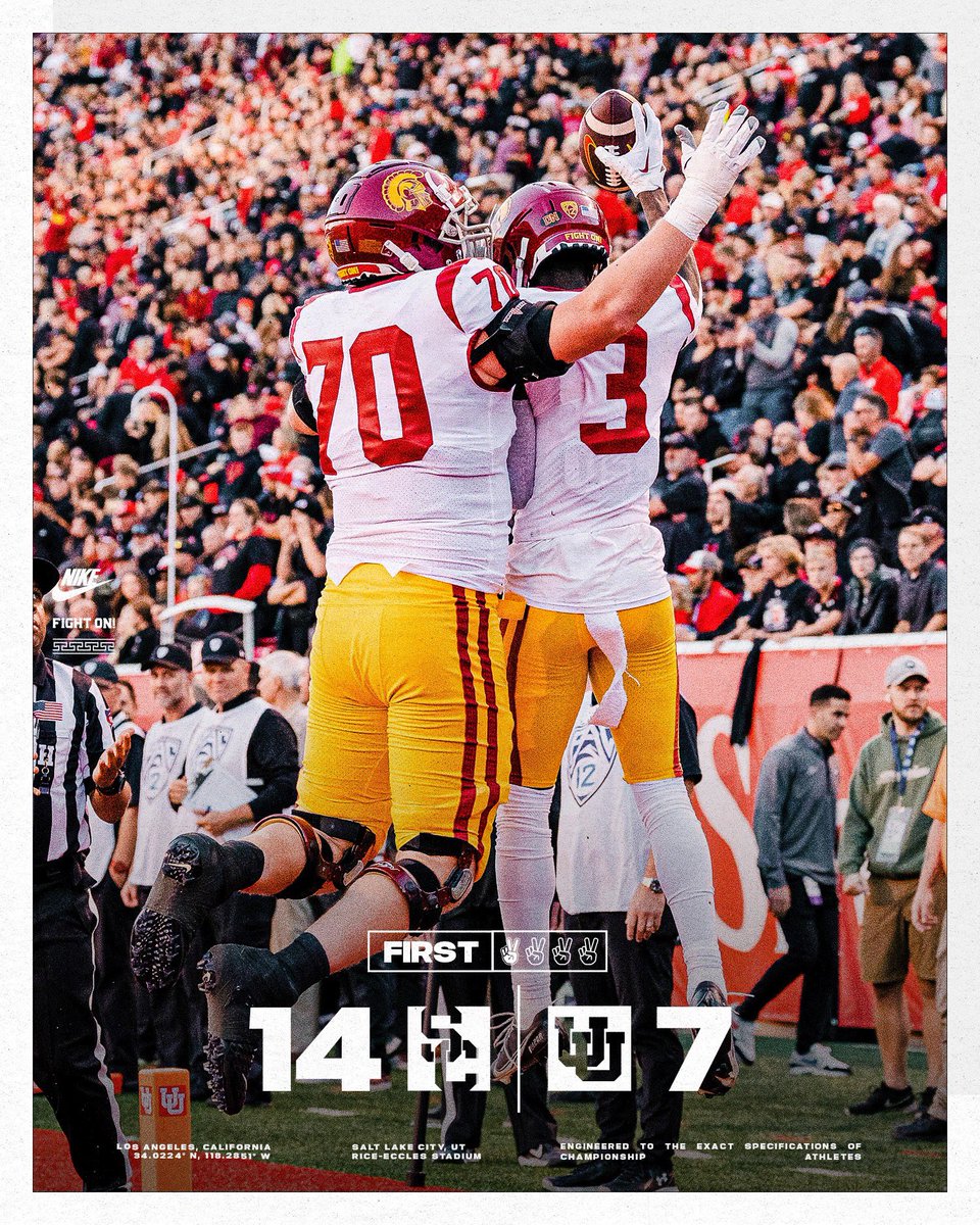 uscfb's tweet photo. Early lead in Utah… #FightOn✌️ https://t.co/DHZRwZVNYK