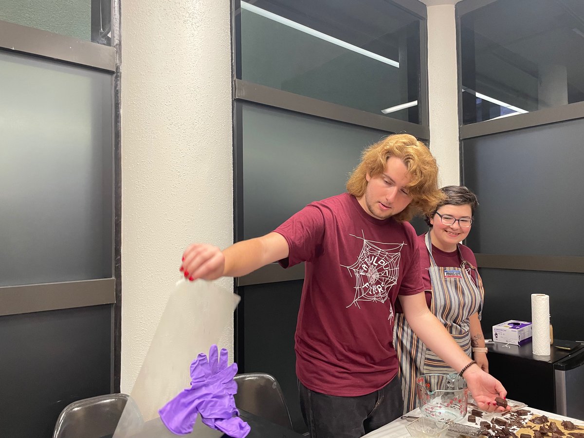 AltmanChemLab's tweet photo. First Altman chem lab group activity? Thanks to everyone @TAMUChemistry for a wonderful  Chemistry Open House! We had a lot of fun talking about crystallizing chocolate https://t.co/hcDhn3dO2v