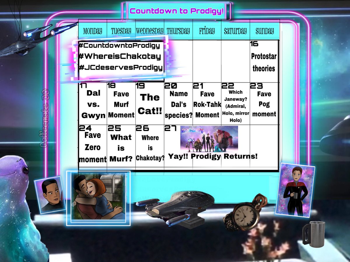 coffeemate_jc's tweet photo. HERE IT IS!!
Tomorrow we start the countdown to #StarTrekProdigy (This is my JCer version of Chakotayβs quarters on the Protostar π
)
Feel free to use hashtags:
#countdowntoprodigy
#whereischakotay
#JCdeservesProdigy
@PolyWife74656 @jemabean1 @brothershageman @GoodAaron https://t.co/G6XOhpUoXm
