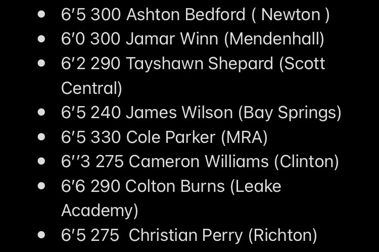 Senior Bowl Oline 

Platinum Squad