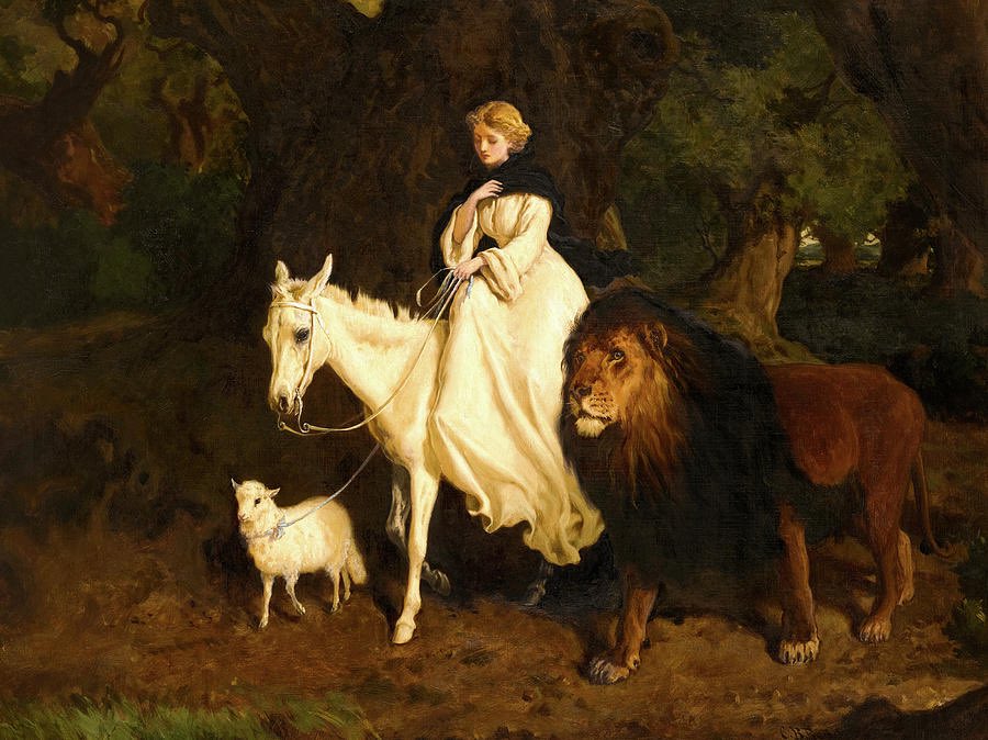 aslovewept's tweet photo. “ the lamb with the lion “ a painting by charles burton barber. https://t.co/3OkdKGZssS
