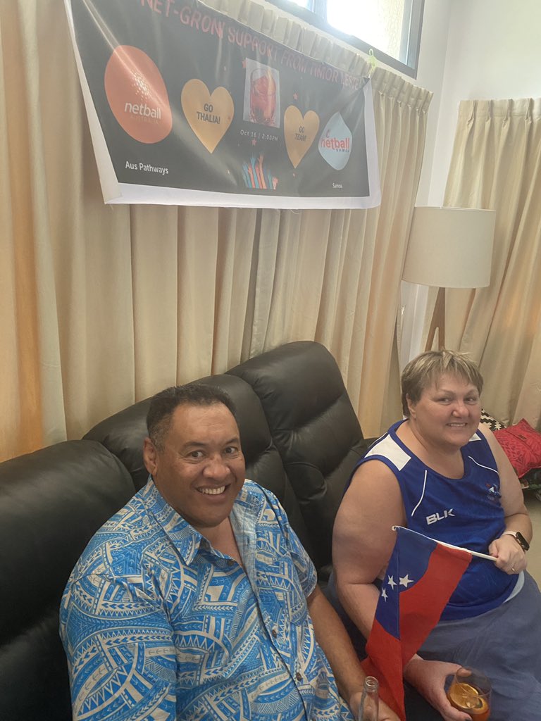 Pet1670's tweet photo. #netballsamoa #pacificaussports #Thalia #proudparents #netgroni #cocktails #reboundqueen @suzywtweets

Mum &amp; Dad watching from #TimorLeste https://t.co/lZ4KWLJ3nM