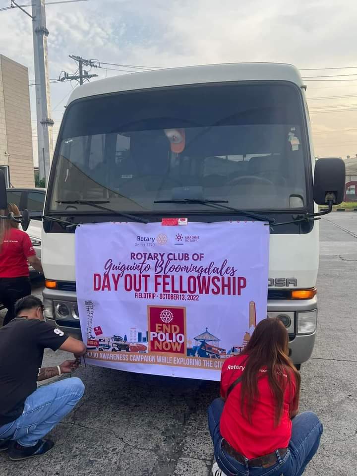 Before departure while waiting for the coaster @ St. Agatha Pavillon parking lot

*RCGB Day Out Fellowship Manila Tour
10.13.2022
* End Polio Awareness Campaign
RY 2022-2023

#EndPolioNow
#TogetherWeEndPolio
#ImaginativeTeam
#ImagineRotary