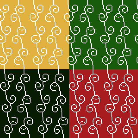 唐草模様風ひよこ #pixelart #ドット絵