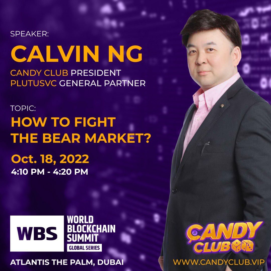 Candy_League's tweet photo. Join us! @WBSglobalseries
 Dubai 2022 with Candy Club President &amp; General Partner of PLUTUSVC Calvin Ng - sharing some thoughts on what your project can do to survive this crypto winter!
Catch our live demos at TABLE B7!
https://t.co/8xlDlnPG0P

#utility #sportsbetting #nba #fifa https://t.co/liJKehn3hU