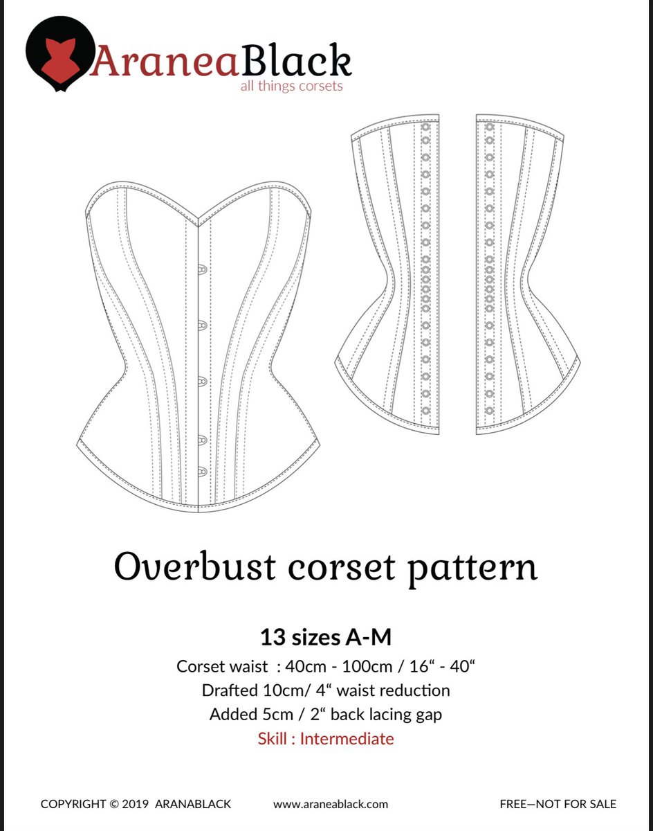 officialhambly's tweet photo. More free sewing patterns: but corsets only: Araneablack has an impeccable selection of corsets from beginner to advanced. She has tutorials and instructions as well that are super thorough. I have downloaded every one they’ve offered they are literally that good https://t.co/CPGA5tpjET