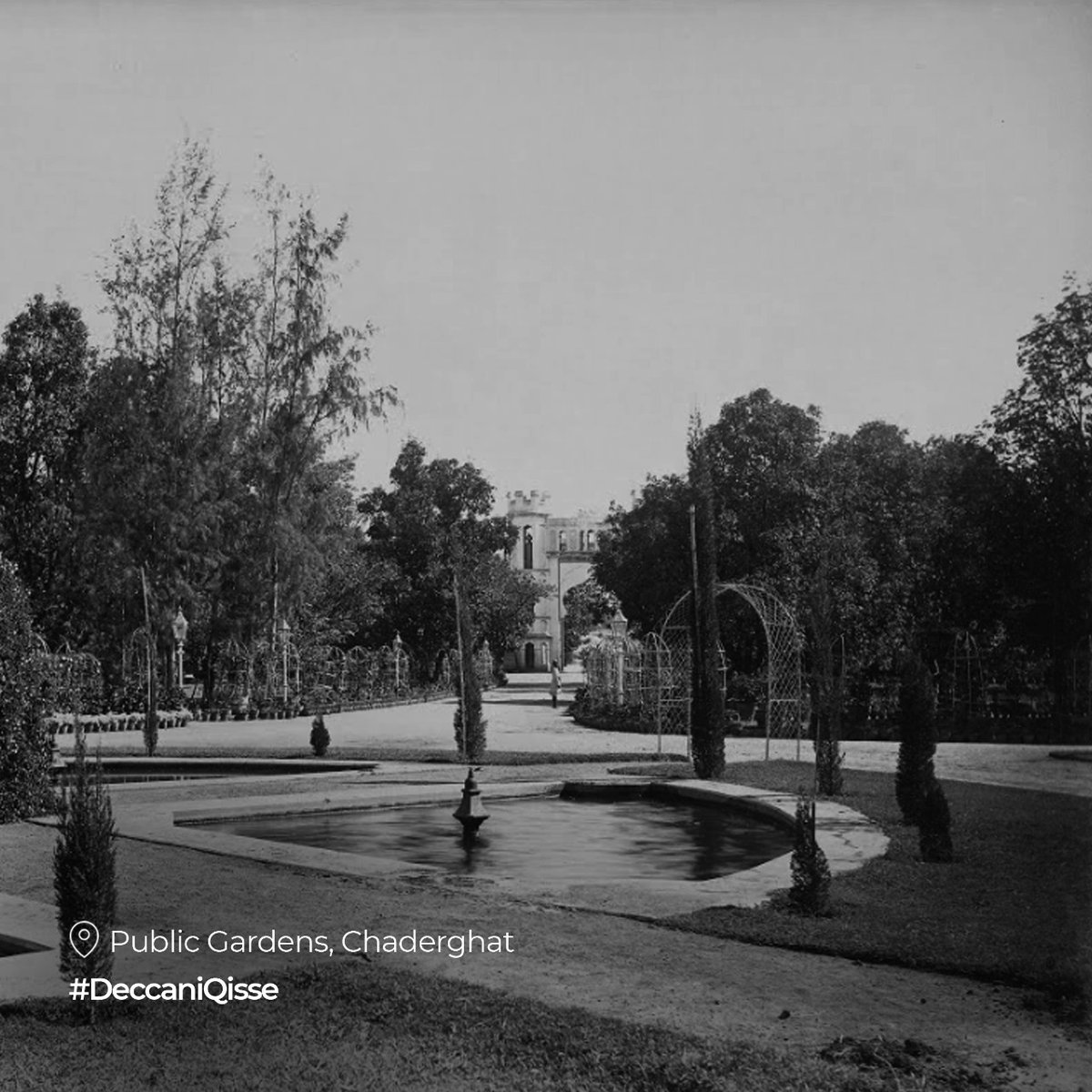 Public Gardens captured in the year 1888 by Lala Deen Dayal. #DeccaniQisse #PublicGardens #Hyderabad #TSTDC #TelanganaTourism #Telangana