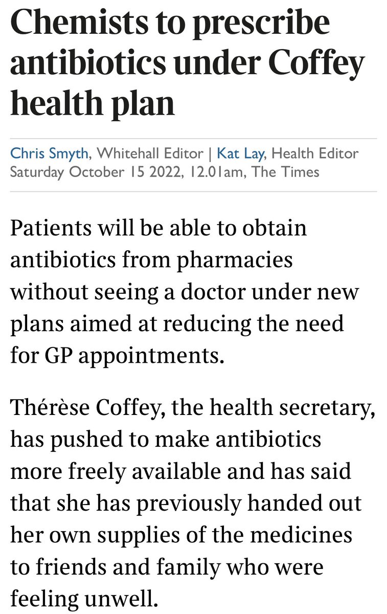 Skin Health Pharmacist (@tonicskincare) on Twitter photo Only take what is prescribed for you & don't take medication prescribed for someone else. If you are taking antibiotics correctly, you shouldn't have a surplus to provide to other people. Finish the course or maybe the antibiotics weren't necessary to begin with <a href="/theresecoffey/">Thérèse Coffey</a> Only take what is prescribed for you & don't take medication prescribed for someone else. If you are taking antibiotics correctly, you shouldn't have a surplus to provide to other people. Finish the course or maybe the antibiotics weren't necessary to begin with <a href="/theresecoffey/">Thérèse Coffey</a>