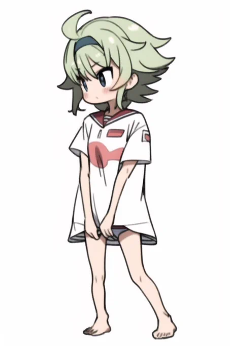 透過されちゃってクソ見にくいけど適当絵から召喚したロリっ子 #novelAI 