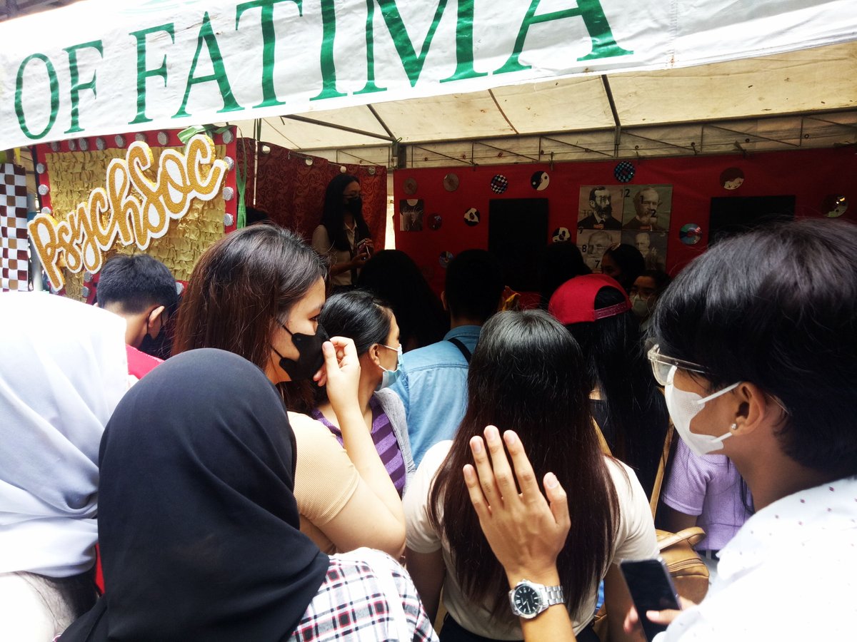 PsychSoc_OLFUQC's tweet photo. Check out the photographs and find yourselves. 👯 Thank you, Fatimanians! 😍

#OLFUQC
#PsychSoc
#Day1Wave2
#OrgFair2022 https://t.co/h3NFZirzhp