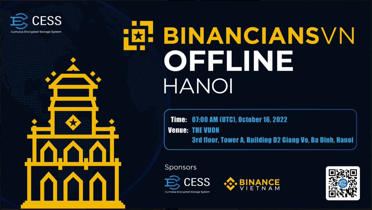 #CESS event at the #BinanciansVN Offline Hanoi is happening RIGHT NOW! 🔥🔥🔥

We are giving out swags and will pick 10 lucky winners who follow us on Twitter and comment on this tweet!!