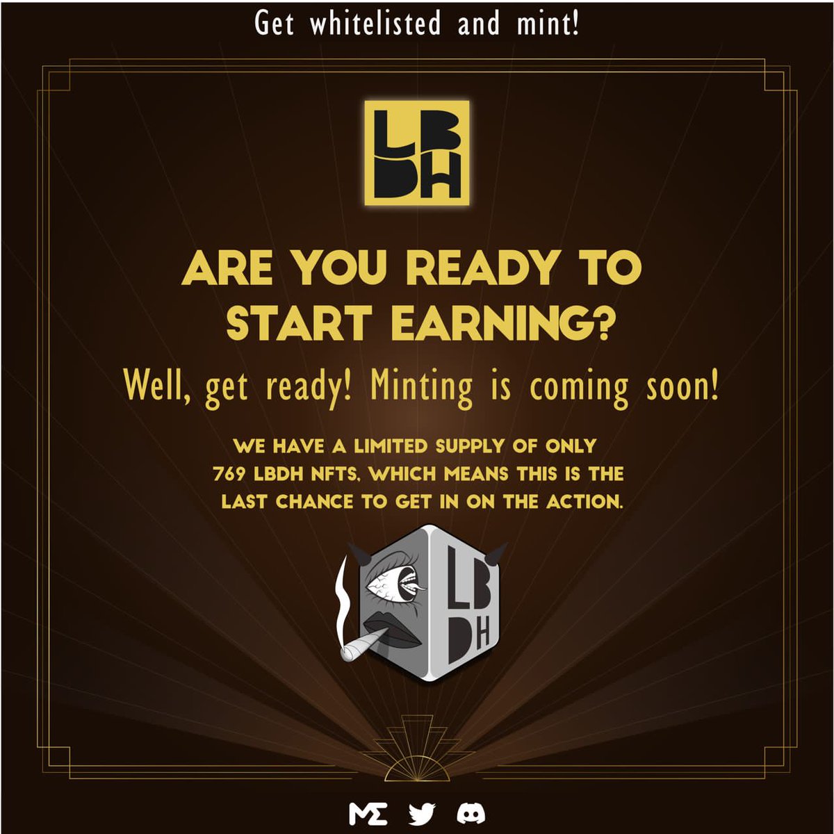 bint1crypto's tweet photo. To join this exclusive club and get whitelisted for our launch, visit our discord here: 👉  https://t.co/tqXdoYTXJQ

Once we have enough members on board, we'll mint and go live! https://t.co/VDagkts2mF