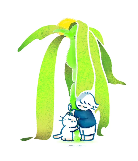 #イラストを4枚貼ると秋風に乗って絵柄を好いてくれる人の元へ届くらしい主に人と猫を描いています。最近は絵日記も描いたりなどしていますなんか好きだなぁと思ってくれる人の元へ届きますように… 