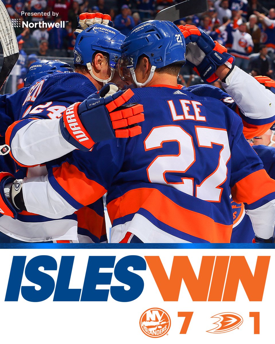 NYIslanders's tweet photo. NOTHING BETTER THAN A SATURDAY NIGHT WIN AT HOME! https://t.co/MWJYED9Yb0