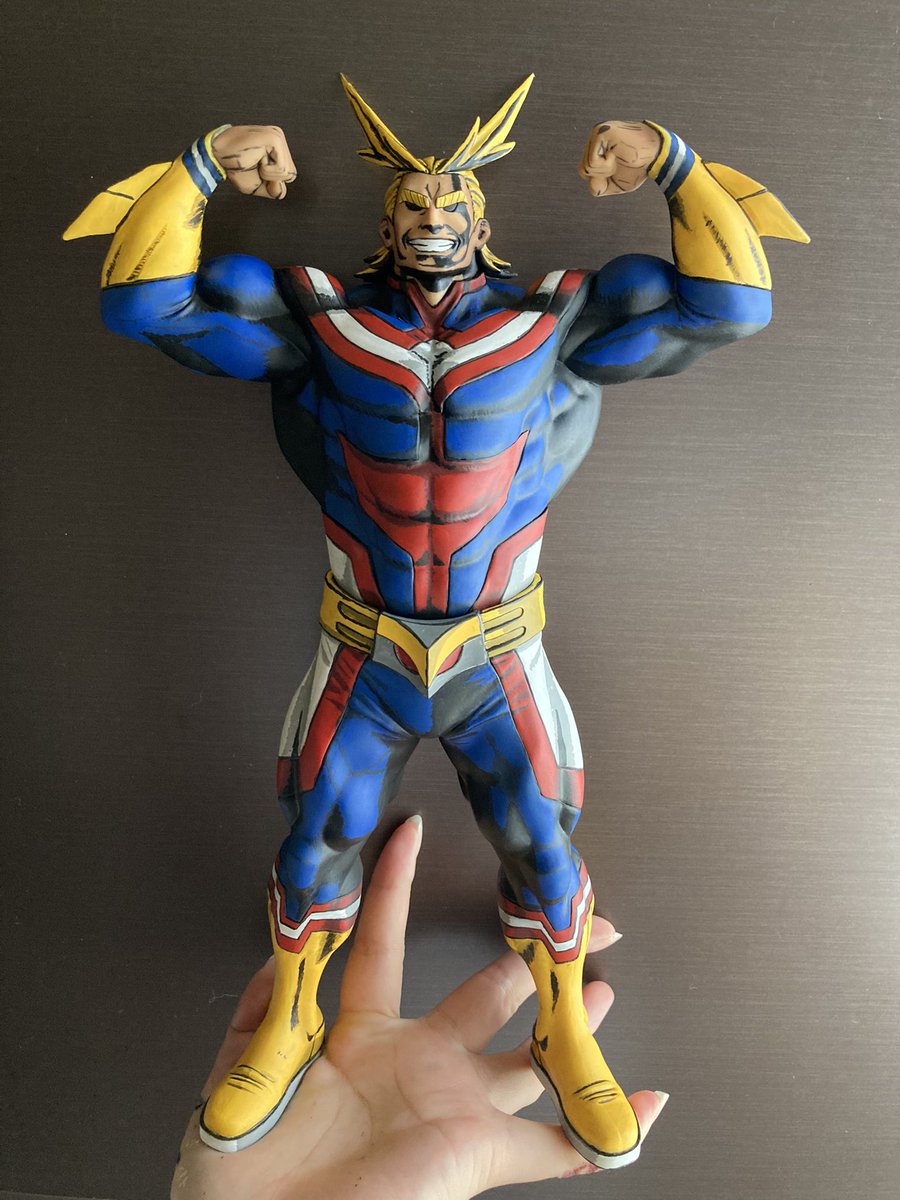 ranchi_74's tweet photo. 完成品第一号✨✨
無理やり完成にした感あるけど初めて完成させたリペイントフィギュアならいいかなと、、、自分に甘いところが出てしまった、、、世界に一つだけの私のオールマイトォォォ！！！！これからも好き勝手塗ります🫠💜よければ見てやってください🙇🏻‍♀️ https://t.co/8CkXNGypDe