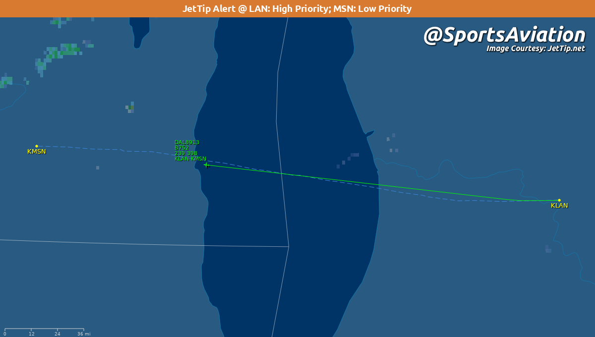 SportsAviation's tweet photo. 🏈 Wisconsin Badgers (@BadgerFootball) #OnWisconsin
🆚 L @ Michigan State Spartans #GoGreen #WISCvsMSU
✈️ N679DA | DAL8913 | B752
🛫 LAN - 9:54 pm ET
🛬 MSN - 9:40 pm CT
📡 Tracking: https://t.co/sxdQG5PenI https://t.co/r2u0Vl4GpI