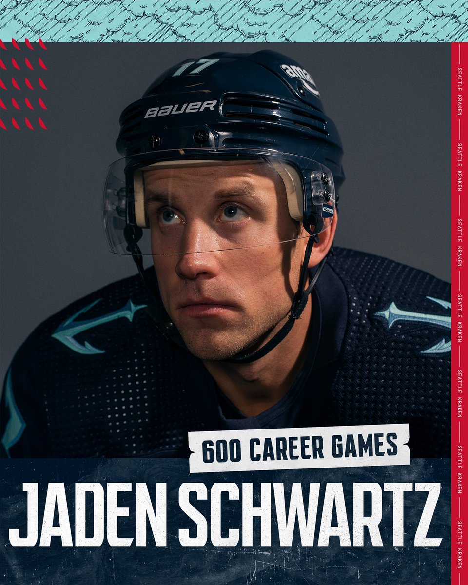 Tonight marks Jaden Schwartz’s 600th @NHL game. Congrats, Jaden!