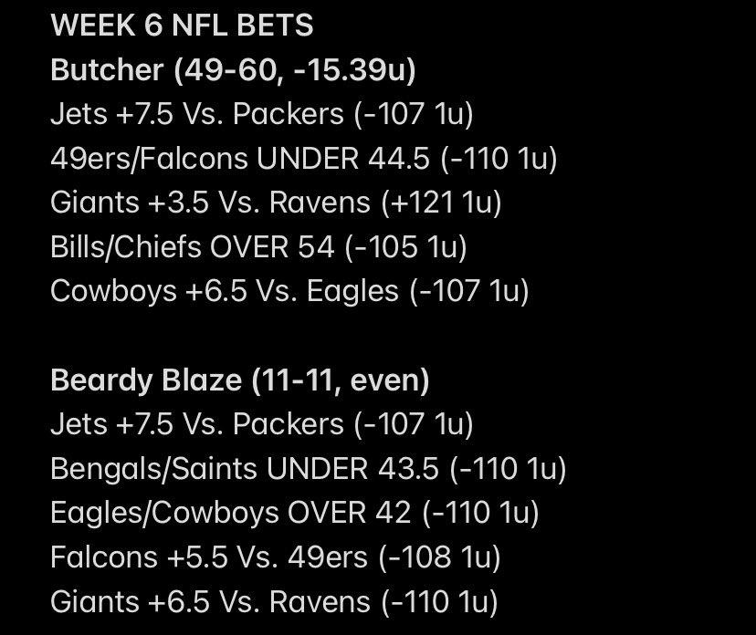 OEL_BeardyBlaze's tweet photo. Here’s my #NFL #GamblingPicks for tomorrow. Who’s card are you excited for? @OEL_Butcher or mine!?
#BarstoolSportsbook #DraftKings #FanDuelisFun #SportsBets #nuclear #Football #LetsRide #NFLTwitter #PointsBet #OEL #SportsGambling #MONEY #FantasyFootball https://t.co/TTEA3Ek3eJ