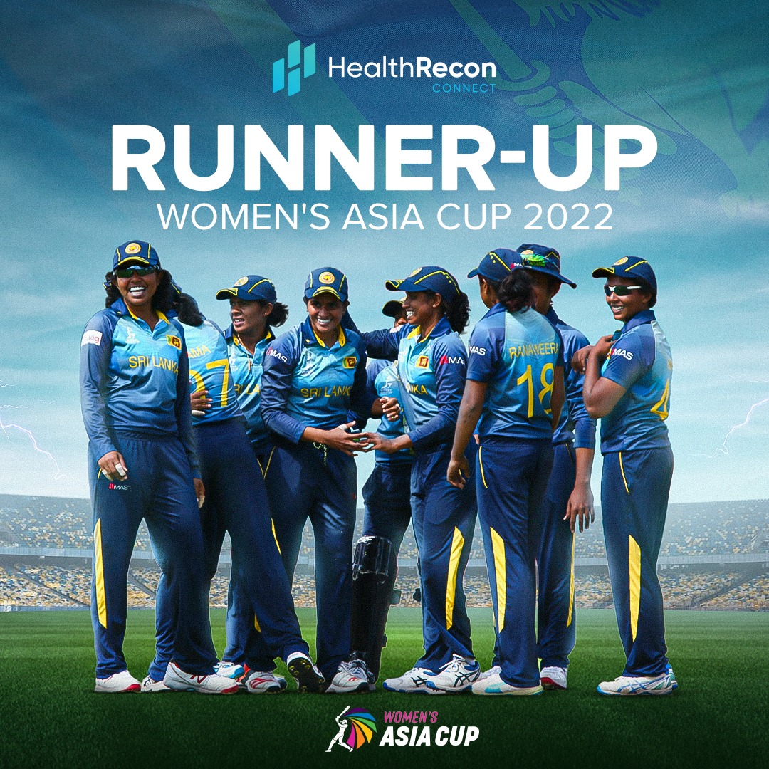 HealthReconLK's tweet photo. Congratulations Team Sri Lanka on becoming runner-up of the Asia Cup 2022. 

#TeamHealthRecon #HealthReconConnect #HealthRecon #AsiaCup2022 #AsiaCupWomens #SLvIND https://t.co/wbBZjF0XEd