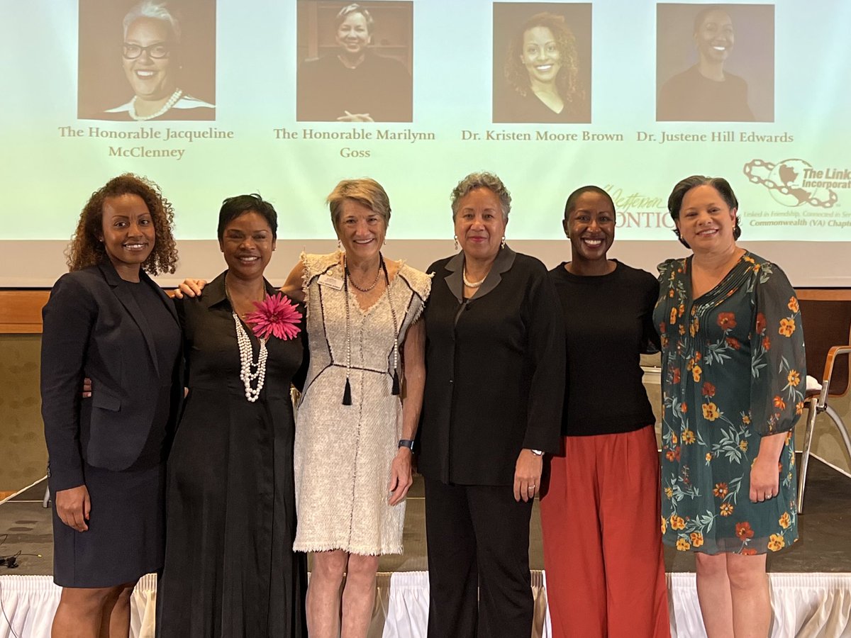 JennMcClellanVA's tweet photo. Thank you @CWVALinks, @TJMonticello and @UVA for inviting me to moderate a fantastic discussion on Democracy, African American Women and the Law as part of your Girl Talk Series. https://t.co/cxK5vDozoX