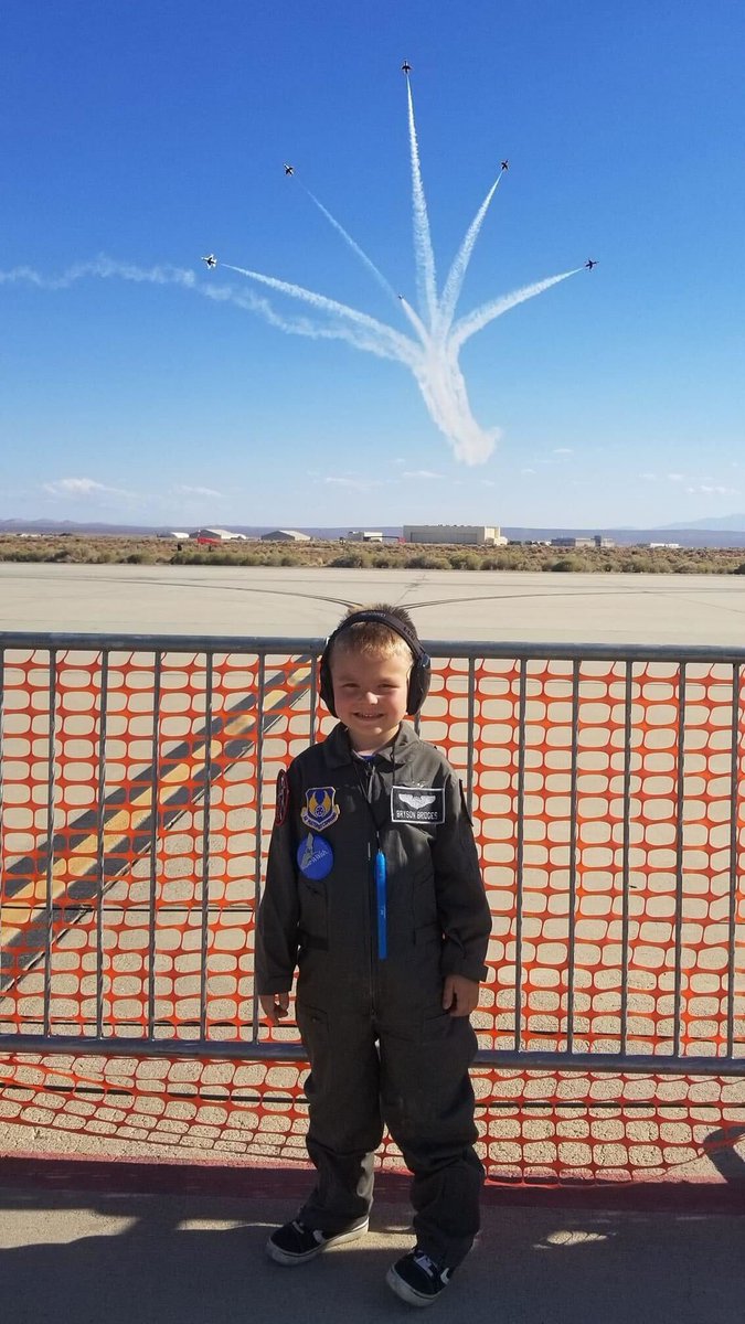 Making a dream come true.

With help from <a href="/MakeAWish/">Make-A-Wish America</a> , 5-year-old Bryson’s wish of being a pilot for a day came true at #AVairshow.  

Special thanks to the 416th Flight Test Squadron and the 412th TW Public Affairs for helping to make Bryson’s dream reality. 
<a href="/AFThunderbirds/">Thunderbirds</a>