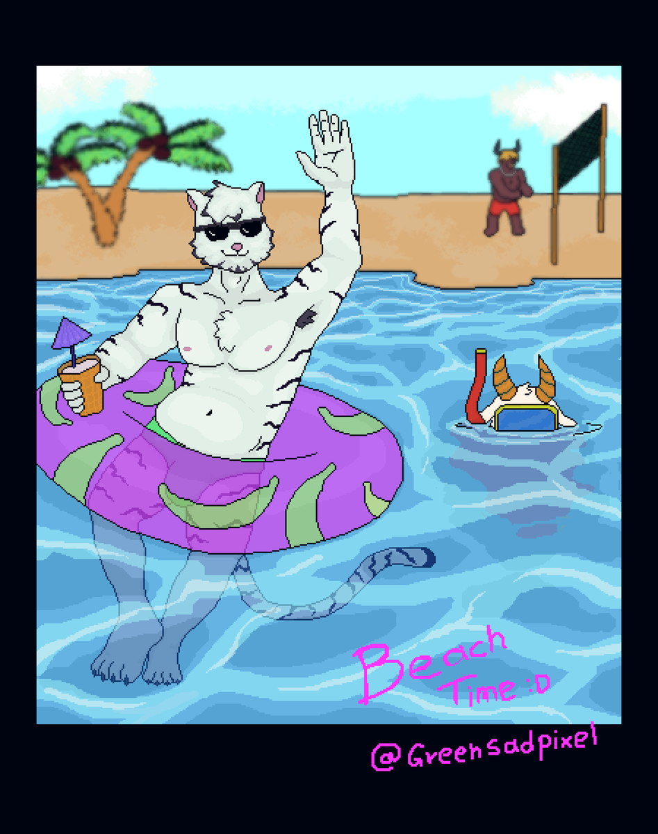 GreenSadPixel's tweet photo. Beach time nwn
#pixelart #pixelpolaroid #furry #furryart #beach #pixeltiger https://t.co/ex7bfnPHYJ