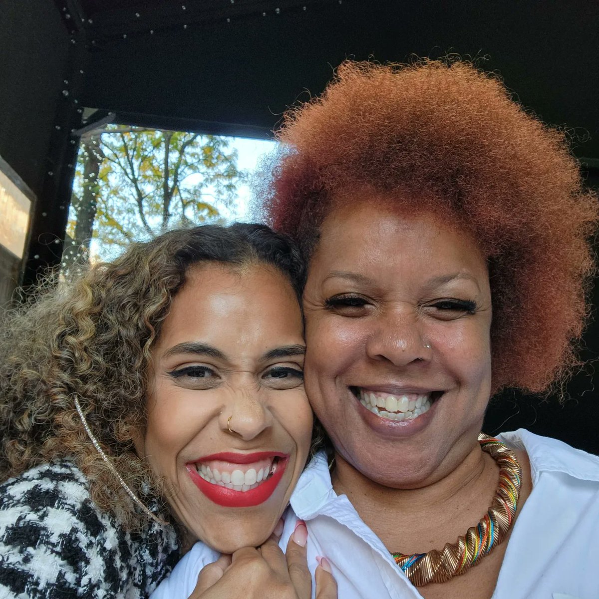 QueenJ40's tweet photo. So happy to uplift @AngelJonesPhD today at her book launch. Not only was the convo so engaging and inspiring, I got to meet some #hiphopedfam in real time today! Good energy and much more to come. @TheRealHipHopEd @tdj6899 @chrisemdin @paolahadto @YaribelMercedes https://t.co/vbloBq3923