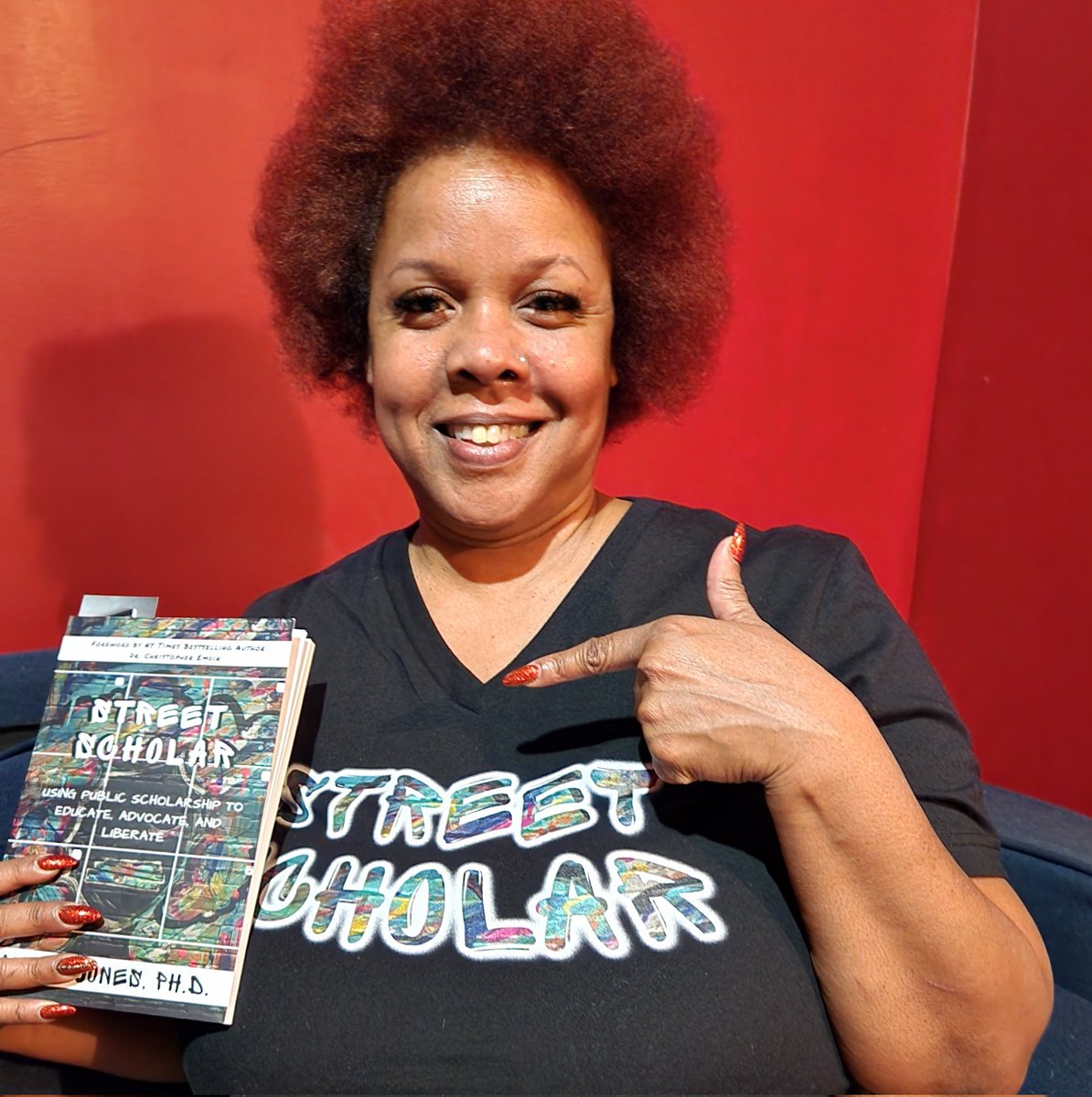 QueenJ40's tweet photo. I got my copy and it's signed! Just wanted to show off the merch real quick. Thank you @AngelJonesPhD for your work and inspiration.

#streetscholar #hiphoped #iambecauseweare #listentoblackwomen #inspiration #hiphopedfam https://t.co/BGcA4gZSkg