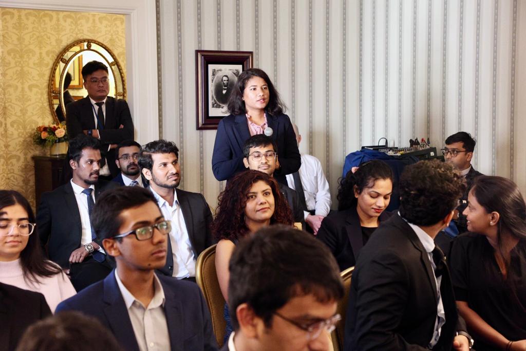Smt <a href="/nsitharaman/">Nirmala Sitharaman</a> interacts with group of Indian-overseas scholars &amp; students from various US universities -  University of Maryland, Harvard University, American University, Georgetown University &amp; Princeton University - in Washington DC. Shri <a href="/GVLNRAO/">GVL Narasimha Rao</a>- MP (RS) is also present.