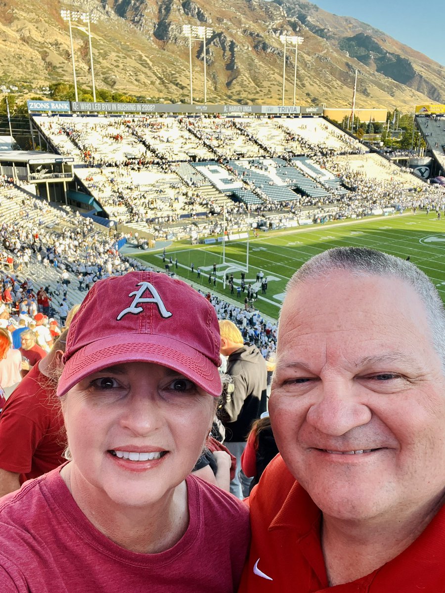 blondehawg's tweet photo. Beautiful setting and nice people. Thank you @BYUfootball for a great game day experience. Look fwd to hosting you next year @RazorbackFB https://t.co/4SEQvMCnfo