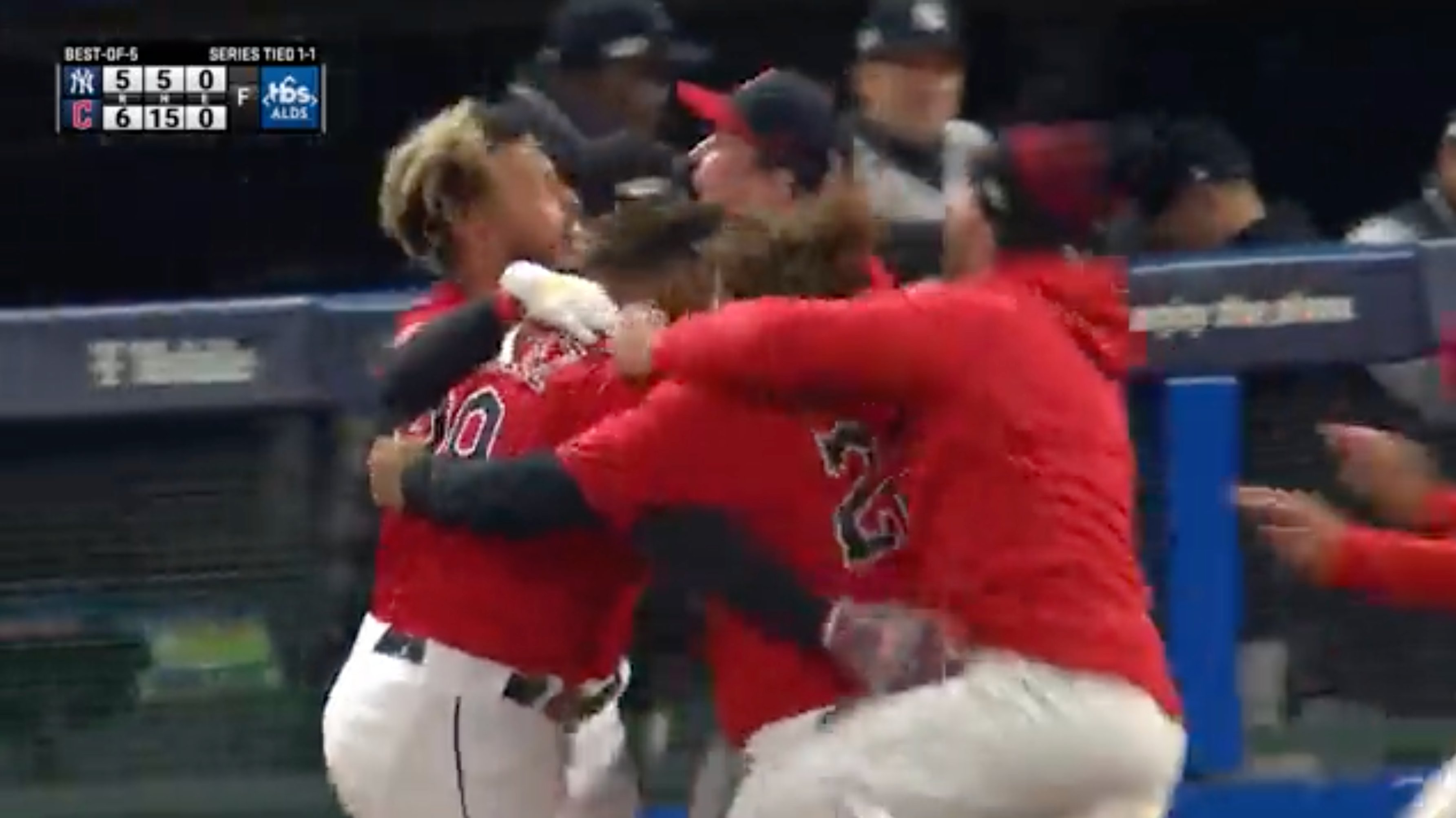 CBS Sports on X: Last Saturday: Oscar Gonzalez hits walk-off HR to  eliminate Rays and advance Guardians to ALDS This Saturday: Oscar Gonzalez  hits walk-off 2-run single to defeat Yankees in Game